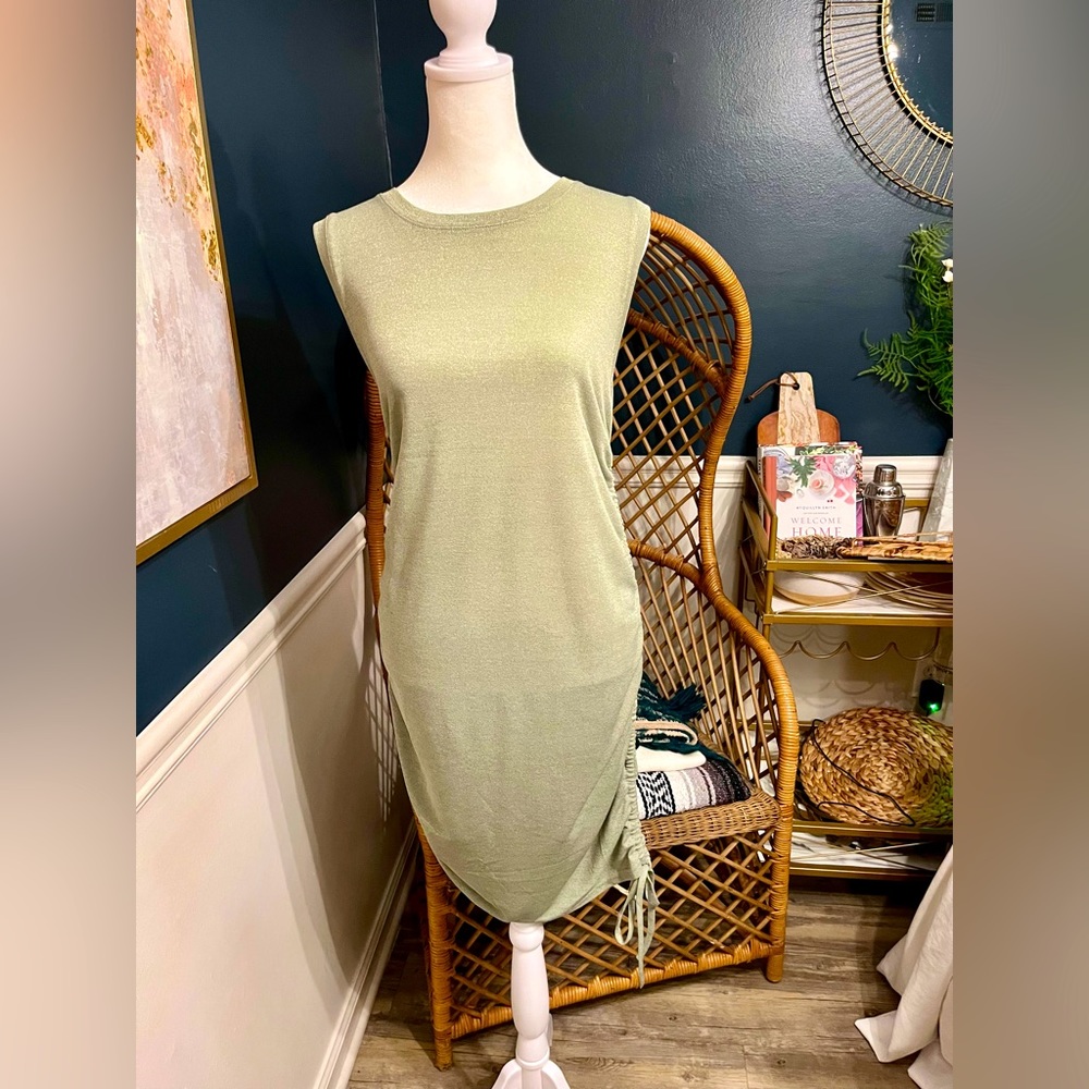 NWOT NEW Hudson Gray Sage Green Adjustable Length Dress Size Large
